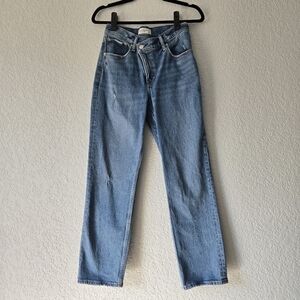 Abercrombie & Fitch 2S Ultra‎ High Rise 90s Straight Jean Medium Wash Cotton